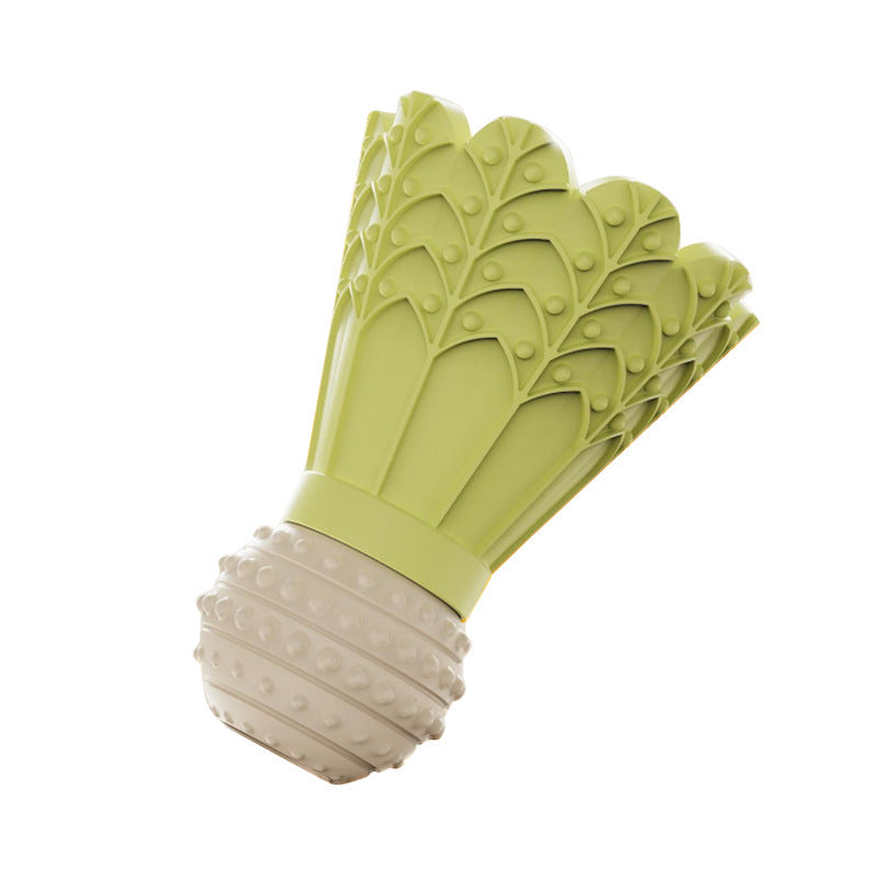 The Busy Chew fillable, freezable dog chew toy in green on a white background